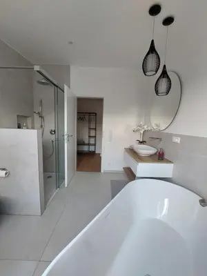 Ein Badezimmer in der Unterkunft Ferienwohnung Senfnest