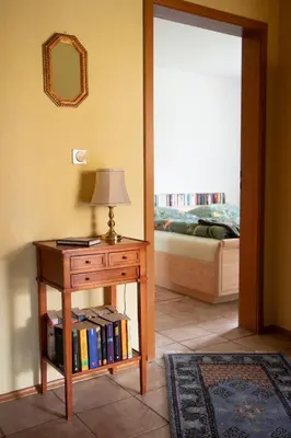 Ein Bett oder Betten in einem Zimmer der Unterkunft Marita's Gartenparadies