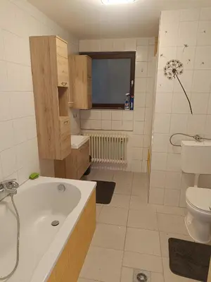 Ein Badezimmer in der Unterkunft Wohnung auf dem Bezenberg