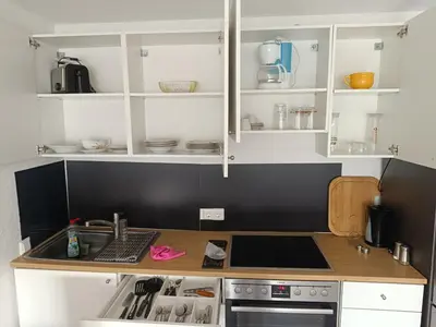 Küche/Küchenzeile in der Unterkunft Wohnung auf dem Bezenberg