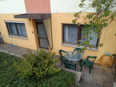 Ein Balkon oder eine Terrasse in der Unterkunft Wohnung auf dem Bezenberg