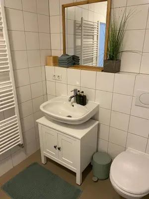Ein Badezimmer in der Unterkunft Apartment in Lampertheim-Hofheim