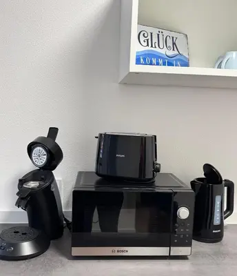 Kaffee-/Teezubehör in der Unterkunft Ferienwohnung Wasser - Bude