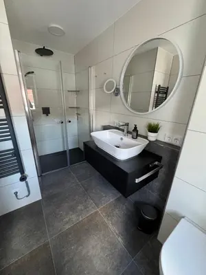 Ein Badezimmer in der Unterkunft Ferienwohnung Wasser - Bude