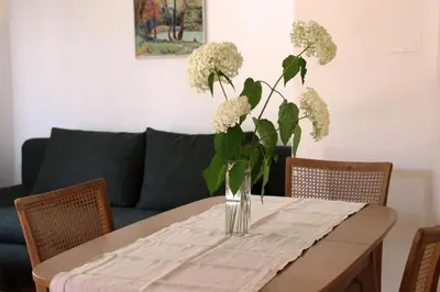 Ein Sitzbereich in der Unterkunft Ferienwohnung Trautes Heim