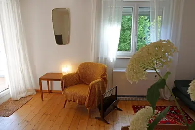 Ein Sitzbereich in der Unterkunft Ferienwohnung Trautes Heim