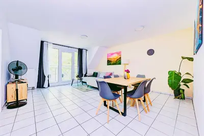 TV/Unterhaltungsangebot in der Unterkunft Zentrales City Appartement Worms