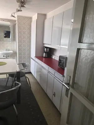Küche/Küchenzeile in der Unterkunft Monturezimmer in Bad Friedrichshall