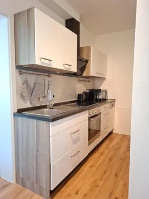 Küche/Küchenzeile in der Unterkunft Villa Auszeit Wohnung im Haus Frey - Weindorf, 1 BR bis 3 Personen