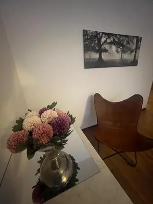 Ein Sitzbereich in der Unterkunft Stay Leif Odenwald