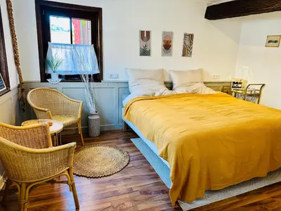 Ein Bett oder Betten in einem Zimmer der Unterkunft Gästezimmer Emil&Frieda