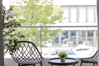 Grundriss der Unterkunft Kalina Suites - Apartment am Rhein, Nähe BASF, AbbVie, Uni MA