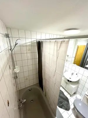 Ein Badezimmer in der Unterkunft Unterkunft an der Schwannerwarte