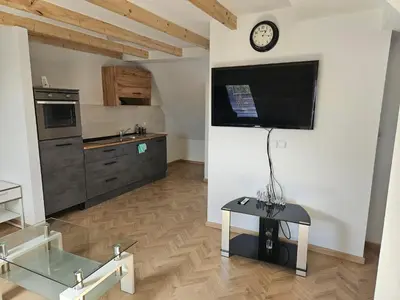 Küche/Küchenzeile in der Unterkunft Rooftop Retreat Heilbronn