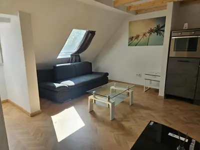 Küche/Küchenzeile in der Unterkunft Rooftop Retreat Heilbronn
