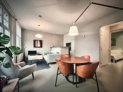 Ein Sitzbereich in der Unterkunft House of Art