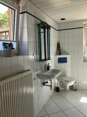 Ein Badezimmer in der Unterkunft Ferienwohnung im Denkmal