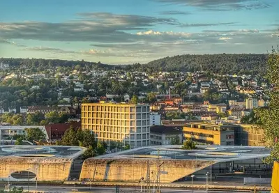 Ein allgemeiner Blick auf Pforzheim oder ein Stadtblick von der Ferienwohnung aus