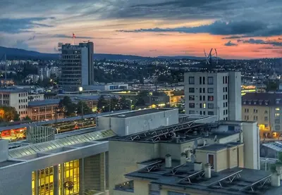Ein allgemeiner Blick auf Pforzheim oder ein Stadtblick von der Ferienwohnung aus