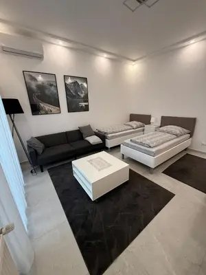 Ein Bett oder Betten in einem Zimmer der Unterkunft Stadtnah und ruhig modernes Apartment mit Klimaanlage