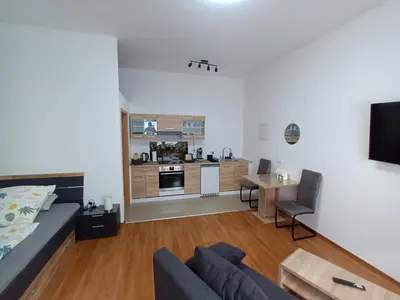 Küche/Küchenzeile in der Unterkunft A07 Apartment Abstatt Zentrumsnah