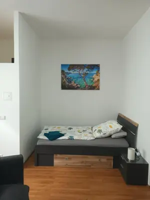 Ein Bett oder Betten in einem Zimmer der Unterkunft A07 Apartment Abstatt Zentrumsnah