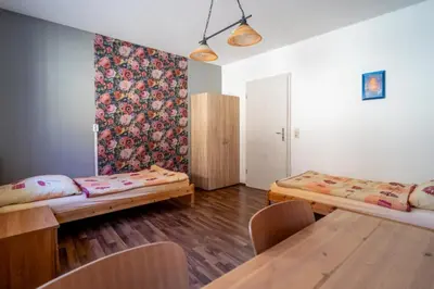 Ein Bett oder Betten in einem Zimmer der Unterkunft 2-Zimmer Wohnung im Zentrum von Buchen