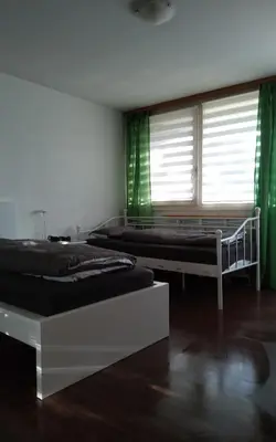 Ein Bett oder Betten in einem Zimmer der Unterkunft Monteurwohnung 14 Hoffmann
