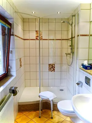 Ein Badezimmer in der Unterkunft Dornröschen
