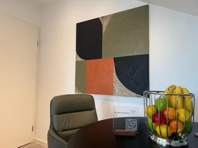 Ein Sitzbereich in der Unterkunft Barockstadtapartment Rastatt
