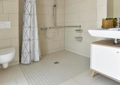Ein Badezimmer in der Unterkunft Sonnenscheinhaus Wohnung 2