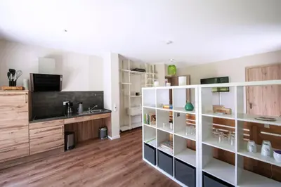 Küche/Küchenzeile in der Unterkunft Sonnenscheinhaus Wohnung 3