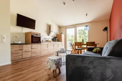 Küche/Küchenzeile in der Unterkunft Sonnenscheinhaus Wohnung 4