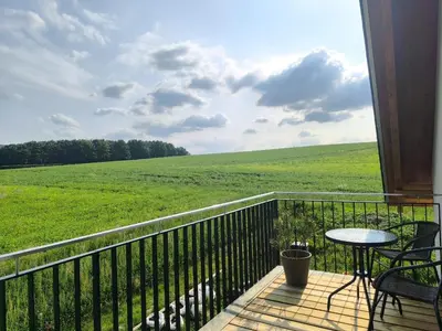 Ein Balkon oder eine Terrasse in der Unterkunft Ferienwohnung in absoluter Randlage