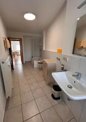 Ein Badezimmer in der Unterkunft Gästehaus Im Unnerdorf