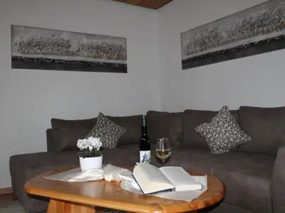 Ein Sitzbereich in der Unterkunft Ferienwohnung Meyerhöfer