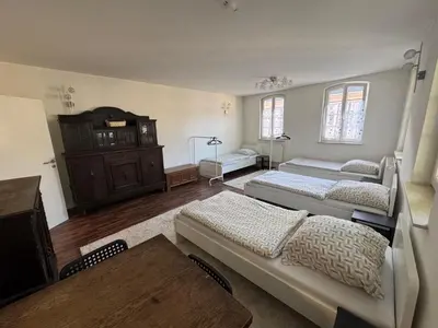 Ein Bett oder Betten in einem Zimmer der Unterkunft Monteurwohnung Lambsheim
