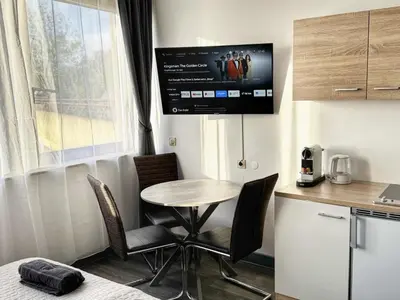 Küche/Küchenzeile in der Unterkunft Zentrale Studio Apartments