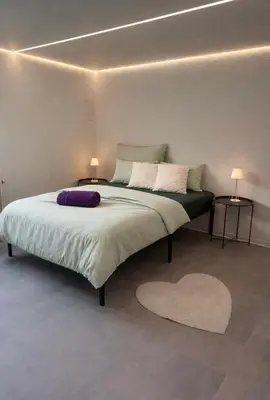 Ein Bett oder Betten in einem Zimmer der Unterkunft Modernes ruhiges Appartement mitten in Bad Rappenau
