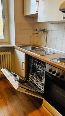 Küche/Küchenzeile in der Unterkunft 3-room apartment with parking space Sleepomat