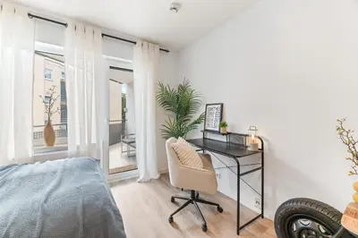 Ein Sitzbereich in der Unterkunft Goldstadt Mosaik Apartment