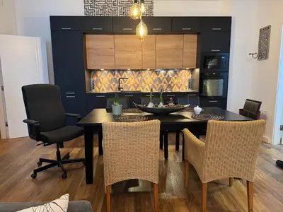 Ein Sitzbereich in der Unterkunft High Level Apartment