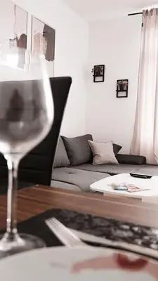 Ein Sitzbereich in der Unterkunft Ferienwohnung - schönes Heim Li-Apartments