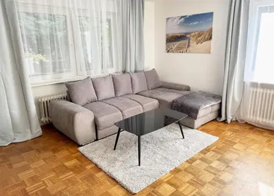 Ein Sitzbereich in der Unterkunft 3 Zimmer Wohnung mit Sauna