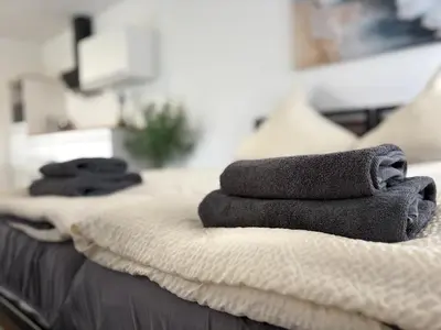 Ein Bett oder Betten in einem Zimmer der Unterkunft Appartement Waldruhe