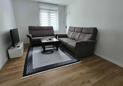 Ein Sitzbereich in der Unterkunft Kilicer Apartments