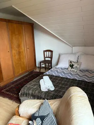 Ein Bett oder Betten in einem Zimmer der Unterkunft Ferienwohnung Jägerhaus