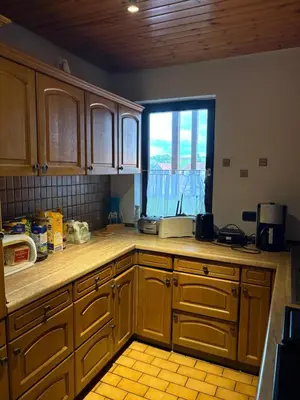 Küche/Küchenzeile in der Unterkunft Ferienwohnung Jägerhaus