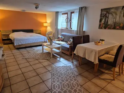 Ein Bett oder Betten in einem Zimmer der Unterkunft Ferienwohnung Waldnest