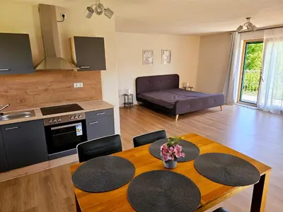 Küche/Küchenzeile in der Unterkunft Ferienhaus-Drachenfels-Busenberg
